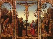 Pietro Perugino The Crucifixion with The Virgin, St.John, St.Jerome St.Magdalene oil painting on canvas
